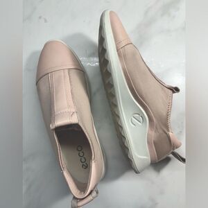 ECCO Flexure Runner Slip On Light Pink Leather Trim Shoes, Women's US 6 EU 37